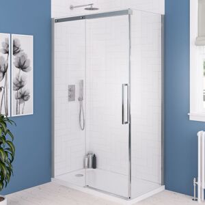 49.6006 Corniche 8mm Glass Semi-Frameless Sliding Door 2000mm h x 1700mm w, Chrome - Eastbrook