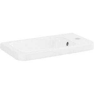 Cavone Modern Luxurious Curved Cloakroom Bathroom Basin 40cm, White - Eastbrook