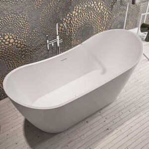 Chislehurst Freestanding Slipper Bath with Waste 730mm h x 790mm w, White - Eastbrook