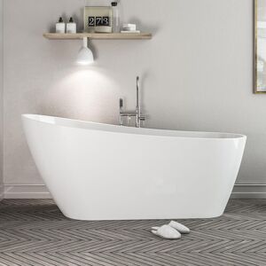 Chislehurst Freestanding Slipper Bath with Waste 740mm h x 640mm w, White - Eastbrook