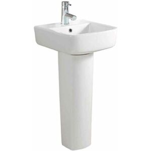 Minima Wall Hung Basin - 416mm Wide - 1 Tap Hole - White - 56.0016 - White - Eastbrook