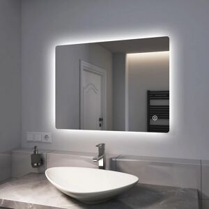 Emke - Bathroom led Mirror with Shaver Socket, Bathroom Mirrors with Extra Fuse, Dimmable & Demister, 600x800mm Horizontal / Vertical