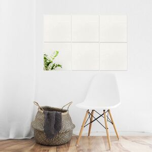 ENKI Kendall, Self-Adhesive Silver Mirror Tiles, Use as Full length Mirror or Create your own Shape, Set of 6 Square Silver Mirrored Tiles, 260 x 260mm