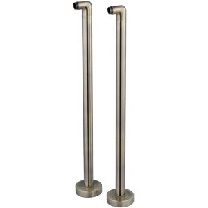 ENKI P22, Antique Bronze, Floor Standing Bath Tap Legs with Return Elbows, Freestanding Bath Pillars to use as Modern Bathroom Accessories, Solid Brass