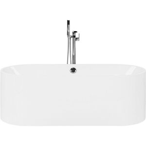 BELIANI Modern Freestanding Bathtub Oval White Acrylic Overflow System Catalina - White