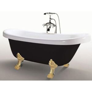 Simba Vintage freestanding bathtub 170 x 80 cm with gold feet with faucet - Margherita Black