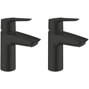 Grohe - Set of 2 start Basin Mixers Size s, Matt Black (235512432 BlackDuo)