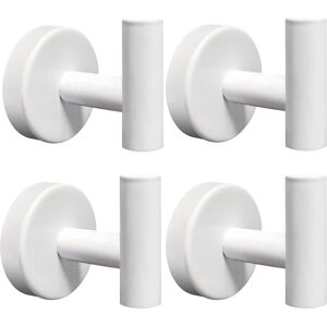 GROOFOO Towel Hooks 4 Pcs Bathroom Wall Hook Holder SUS304 Stainless Steel Coat Robe Clothes Hook for Bath Kitchen Hotel Garage（White）