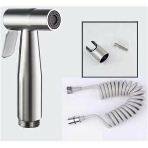 Hand Held Bidet Sprayer - with 59' abs Telescopic Flexible Shower Hose for Plumbing, Toilet, Bidet Bathroom Spray Gun (Gray) - Alwaysh