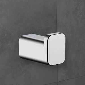 AddStoris Bathroom Single Robe Towel Hook Square Chrome Wall Mounted - Silver - Hansgrohe