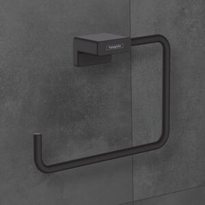 AddStoris Towel Ring Matt Black - 41754670 - Black - Hansgrohe