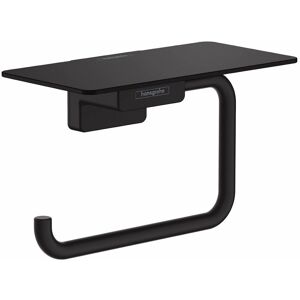 Hansgrohe - AddStoris Toilet Roll Holder with Shelf Matt Black - 41772670 - Black