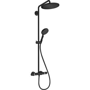 Croma Select s Showerpipe 280 1 jet and Hand shower 3 jets with Thermostatic mixer, Matt black (26890670) - Hansgrohe