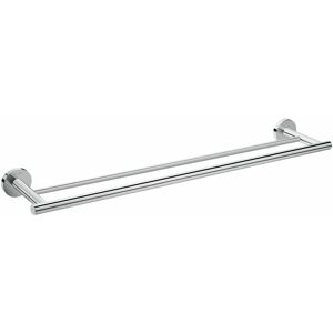 Logis Bathroom Double Towel Rail Chrome Modern Concealed Fixings 600mm - Chrome - Hansgrohe