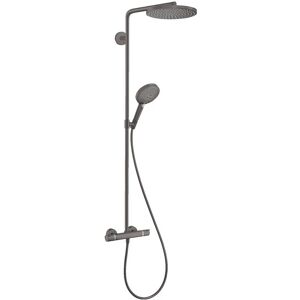 Raindance Select s Showerpipe 240 1jet PowderRain with thermostatic shower mixer brushed black chrome (27633340) - Hansgrohe