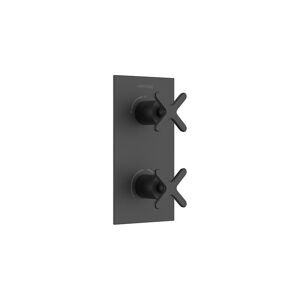 Salcombe 1 Outlet 2 Handle Concealed Thermostatic Valve Matt Black - Heritage