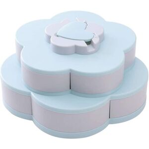 PESCE Home Blossom Flower Rotating Snack Box Nuts Bowl Tabletop Candy Food Storage Organizer with Mobile Phone Holder