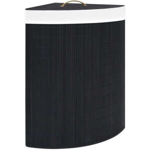 Bamboo Corner Laundry Basket Black 60 l - Hommoo