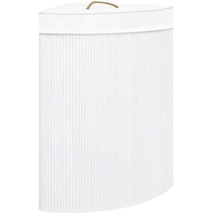 Bamboo Corner Laundry Basket White 60 l - Hommoo