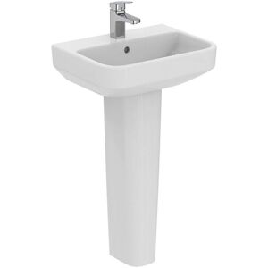 I.Life s Compact Basin and s & b Full Pedestal 500mm Wide - 1 Tap Hole - Ideal Standard