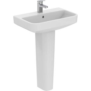 I.Life s Compact Basin and s & b Full Pedestal 550mm Wide - 1 Tap Hole - Ideal Standard