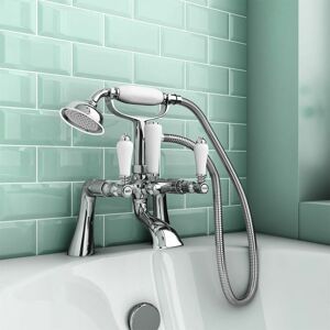 NES HOME Imperior Traditional Freestanding Chrome Bath Shower Mixer Tap And Handheld Kit