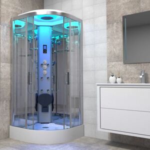 Non Steam Enclosure Shower Cabin 900x900 Premium Quadrant Chrome Frame - Silver - Insignia