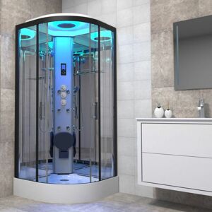 Insignia Non-Steam Shower Cabin Enclosure 800 x 800mm Premium Range Body Jets - Black