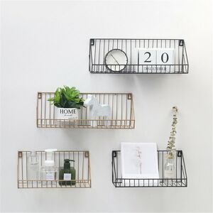 INSMA Iron Storage Rack Kitchen Bathroom Sundries Storage Shelf Wall Hanging ins Home Decor (Black, Type a Small)