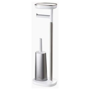 Joseph Joseph EasyStore™ Plus Freestanding toilet paper holder with Flex™ steel toilet brush, Stainless Steel (70519)