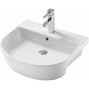 POT545KA K-Vit Kameo Semi recessed 1 Tap Hole Basin 560mm, White Finish - Kartell