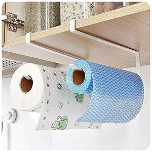 HOOPZI Kitchen roll holder to fix on a cupboard door and under a cupboard, 2 towel racks under a cupboard, without drilling for kitchen and bathroom