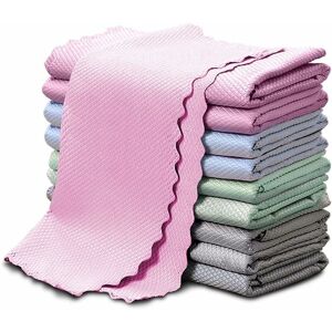 Langray - 10 Pack Multifunction Microfiber Cleaning Cloth for Car Kitchen Dishes Bathroom, Size 40 x 30 cm (Random Color)