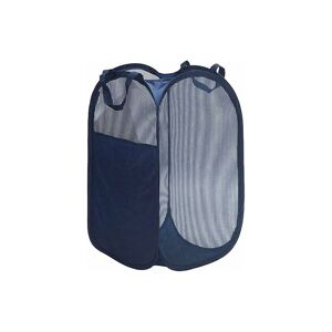 HÉLOISE Large Pop Up Collapsible Mesh Laundry Hamper - Collapsible Laundry Hamper with Handles - Space Saving Hamper - Navy Blue