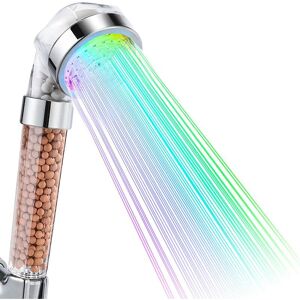 AOUGO Led Shower Head, Bathroom Shower Head Hand Shower 7 Colors led High Pressure Shower Head Water Saving Sprayer and Anti-Chlorine Double Filter