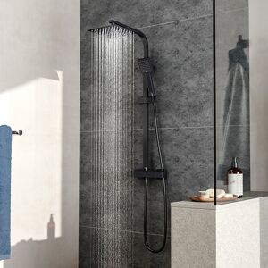 LIVINGANDHOME Wall Mount Thermostatic Shower Faucet Set for Bathroom