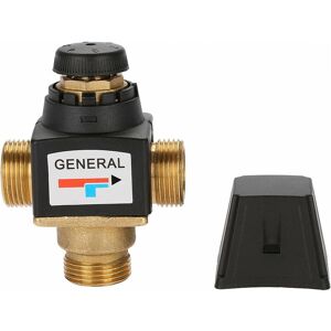 DENUOTOP Water Savers, Thermostatic Valve, Solar Valve 3/4, Brass Valve Thermostatic Mixing Valve, 3 Way DN20 Male Thread Brass Thermostatic Mixing Valve for