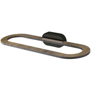 BISK Matte Black/Brown 310mm Towel Holder Hanger Wall Mounted