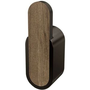 BISK Matte Black/Brown Single Hook Towel Hanger Wall Mounted