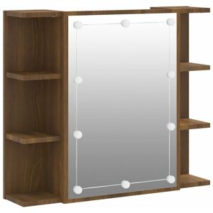 BERKFIELD HOME Mayfair Mirror Cabinet with led Brown Oak 70x16.5x60 cm