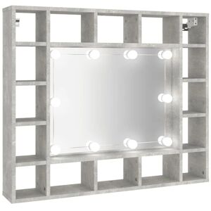Berkfield Home - Mayfair Mirror Cabinet with led Concrete Grey 91x15x76.5 cm