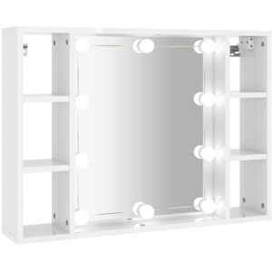 BERKFIELD HOME Mayfair Mirror Cabinet with led High Gloss White 76x15x55 cm