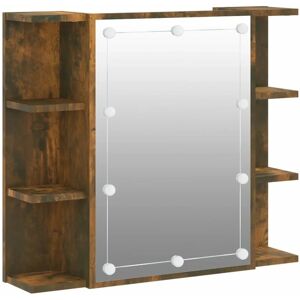 BERKFIELD HOME Mayfair Mirror Cabinet with LED Smoked Oak 70x16.5x60 cm