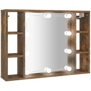BERKFIELD HOME Mayfair Mirror Cabinet with led Smoked Oak 76x15x55 cm