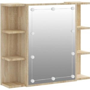 BERKFIELD HOME Mayfair Mirror Cabinet with led Sonoma Oak 70x16.5x60 cm