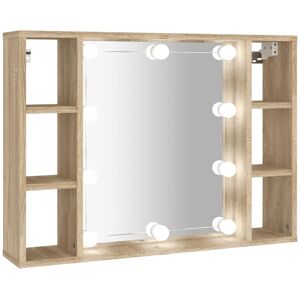 BERKFIELD HOME Mayfair Mirror Cabinet with led Sonoma Oak 76x15x55 cm