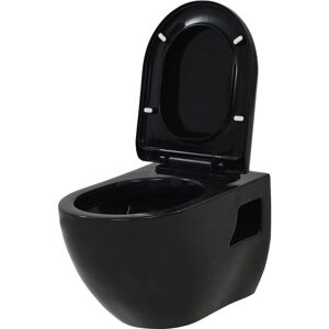 Berkfield Home - Mayfair Wall-Hung Toilet Ceramic Black