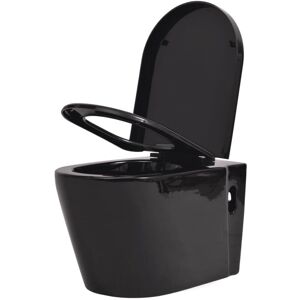 Berkfield Home - Mayfair Wall Hung Toilet Ceramic Black