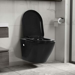 BERKFIELD HOME Mayfair Wall Hung Toilet with Concealed Cistern Ceramic Black