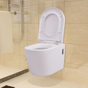 BERKFIELD HOME Mayfair Wall Hung Toilet with Concealed Cistern Ceramic White